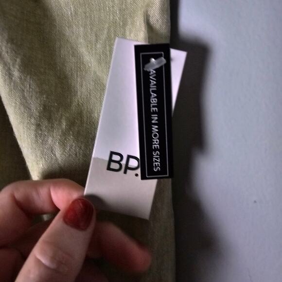 BP. Nordstrom Linen Blend Button Front Tank Top 2X Olive Green Layering Minimal - Picture 4 of 9